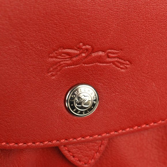 LONGCHAMP Cherry Red Le Pliage Sac A Dos Leather XS Backpack NEW main image 4